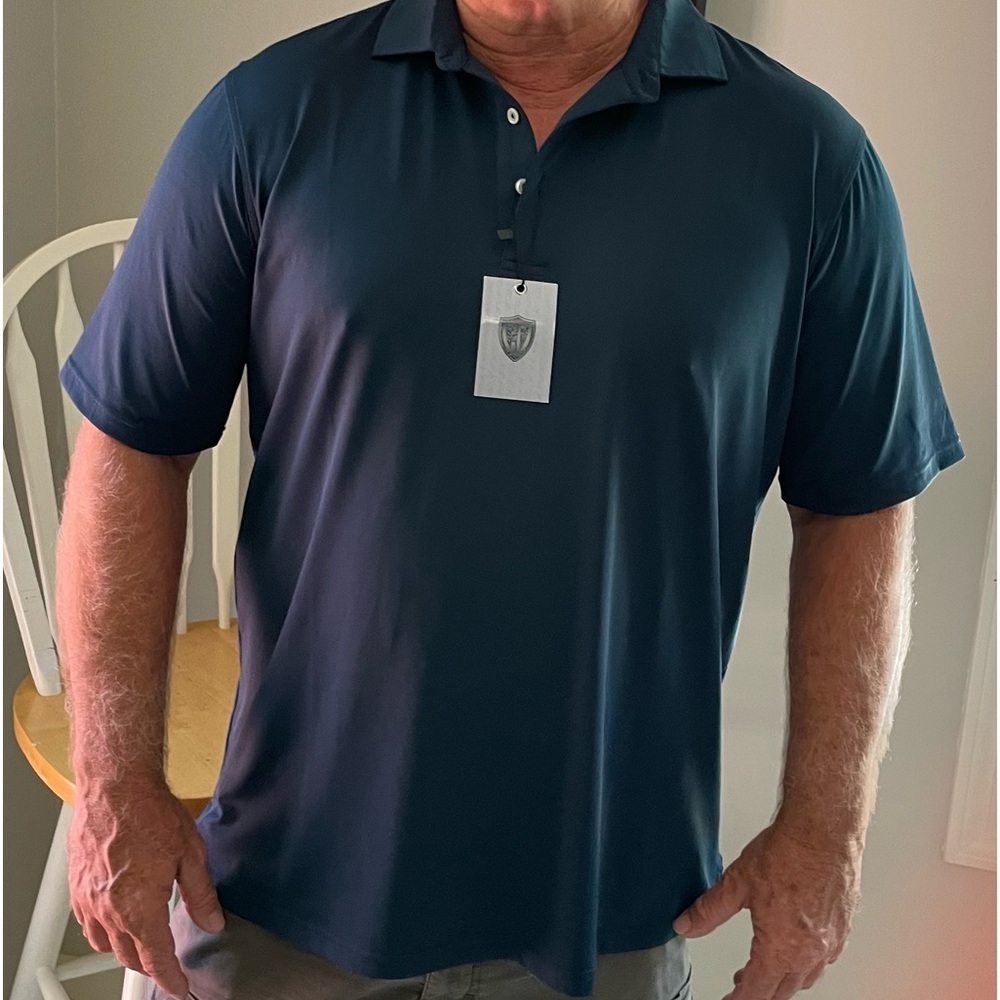 C.Defoor Men’s Polo Shirt. XL Dark Blue/Green. NWT